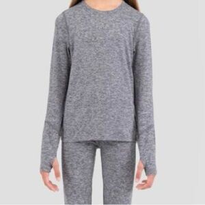 TERRAMAR Kids crew neck thermolator 2.0 base layer- Grey Melange Size L  (14/16)